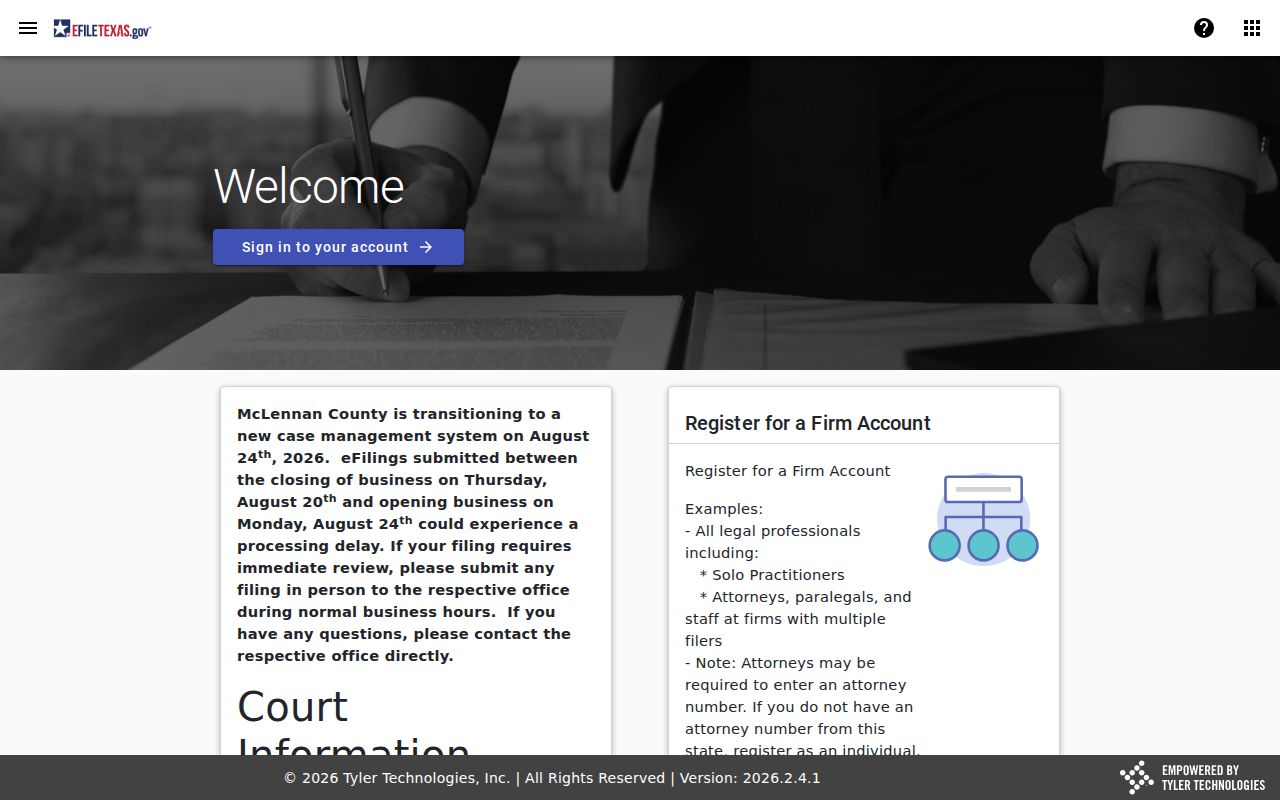 McMullen County civil court docket e-filing interface